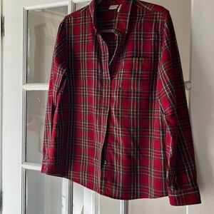 L.L. bean women’s red flannel shirt size M
